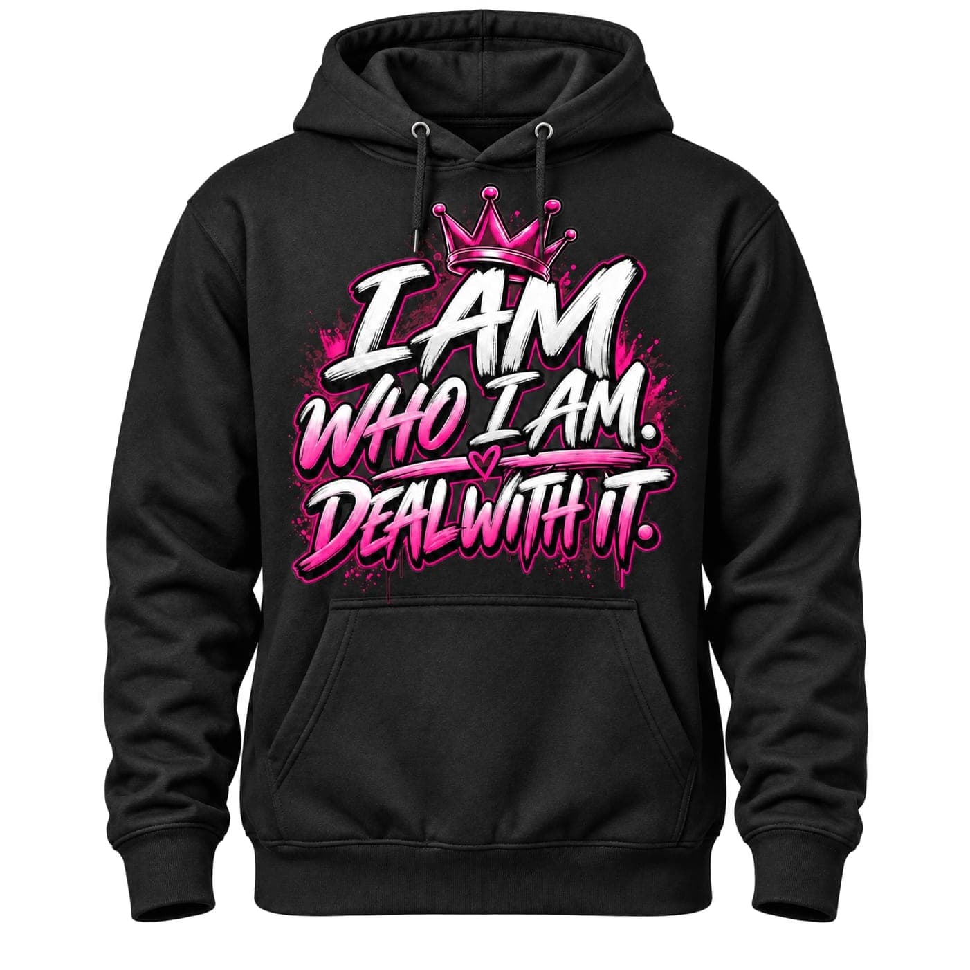 I Am Who I Am Hoodie: Black, Front