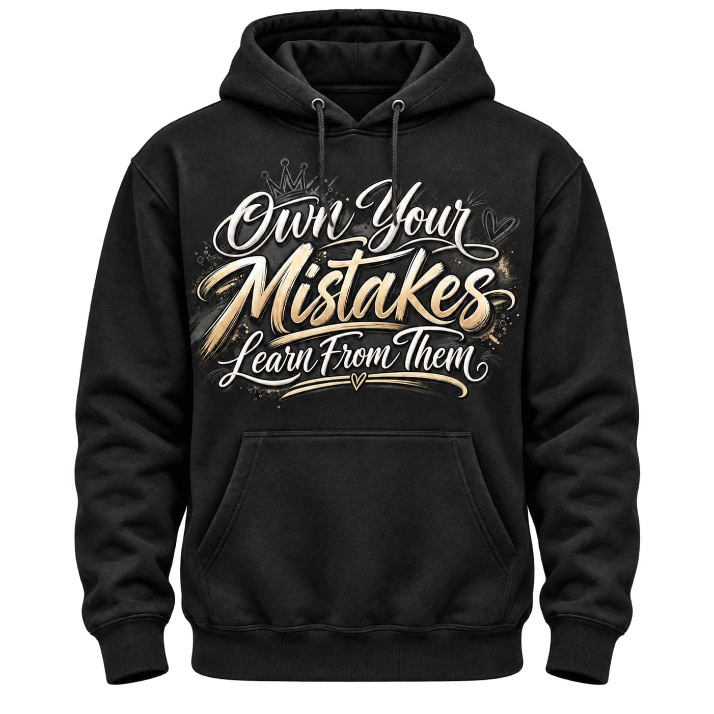 Own Your Mistakes Hoodie: Black, Front
